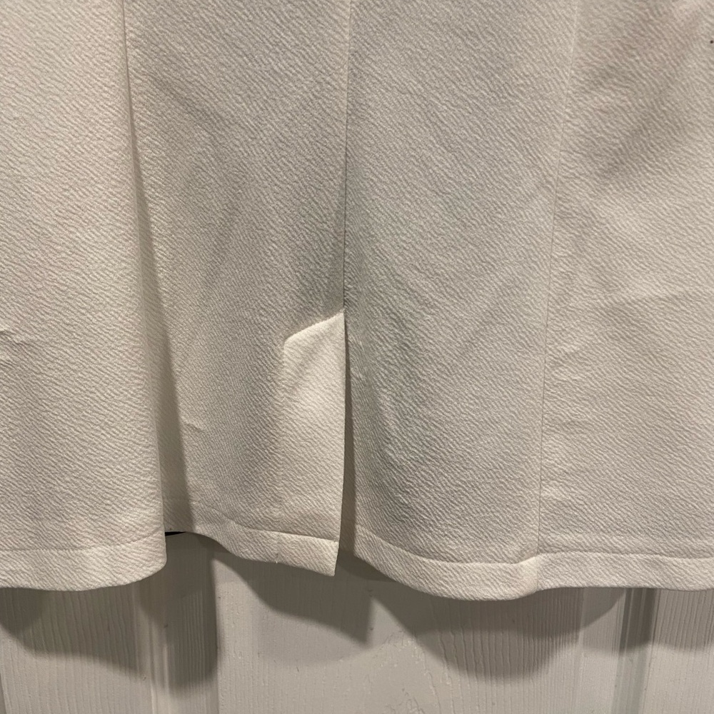Ninexis White Black Lapel Lightweight Button Ruched 3/4 Sleeve Blazer Size M - Picture 10 of 12